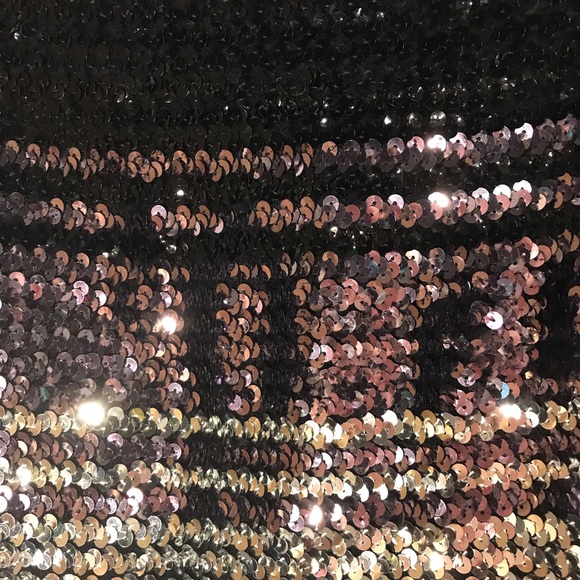 Vtg Sequin Tube Top Ombre Black Lavender Silver M - Picture 5 of 8